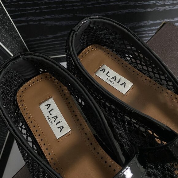 Alaia Black Mesh Flats with Buckle - Picture 4 of 6